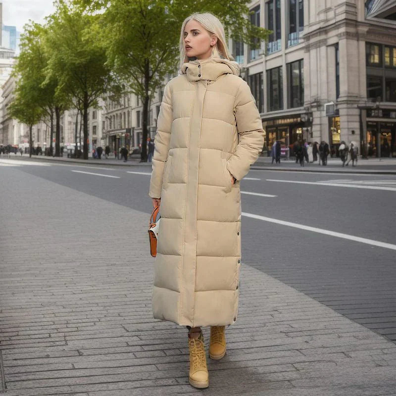 Damen Winterjacke Lang Warm Eleganter Stil Hochwertiger Polyester-1