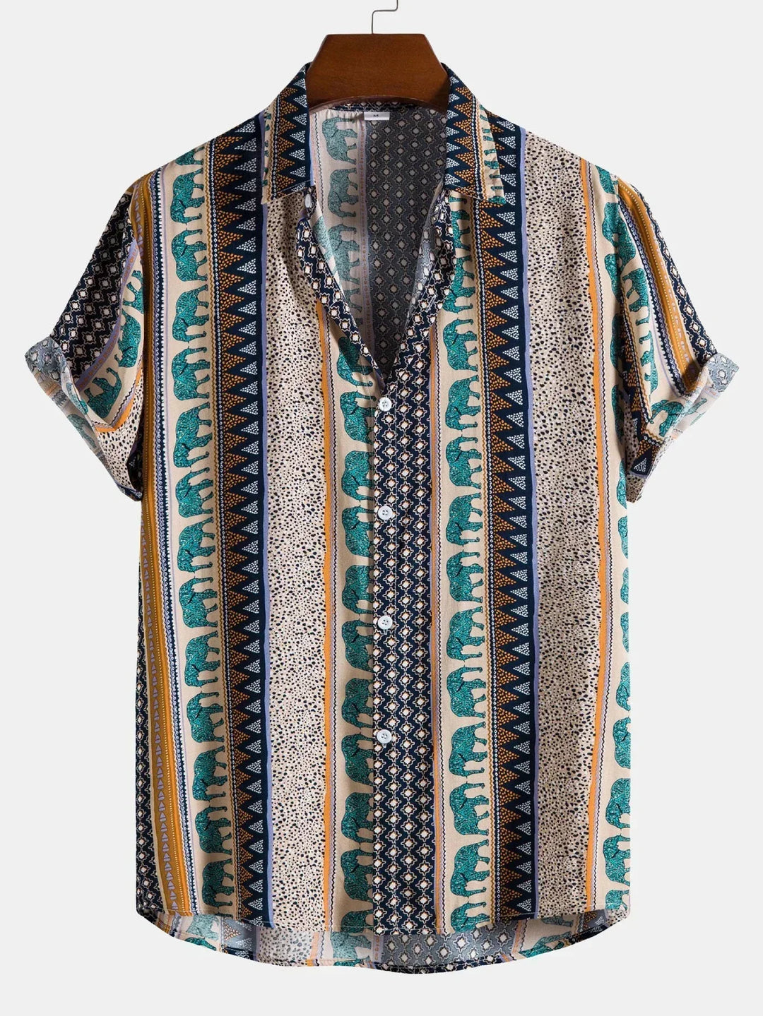 Variant image for Herren Sommer Hemd Vintage Look Leicht Baumwolle Kurzarm-19