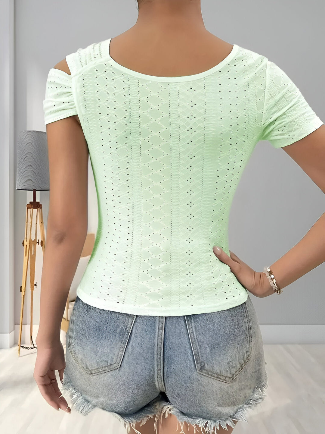 Damenbluse Asymmetrisch Elegante Bluse Aus Weichem Stoff für Festliche Anlässe-4