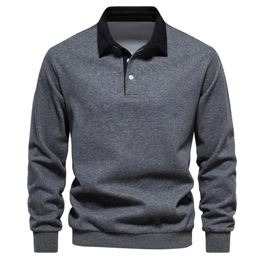 Variant image for Herren Langarm Poloshirt Klassischer Kragen 100% Baumwolle-15