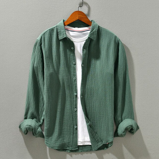 Herren Hemden Langarm Baumwolle Bequem Casual Stil 2
