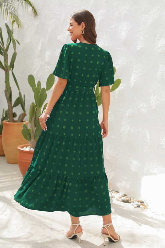 Damen Midi Kleid Groovy Baumwolle Atmungsaktiv Sommerkleid-3