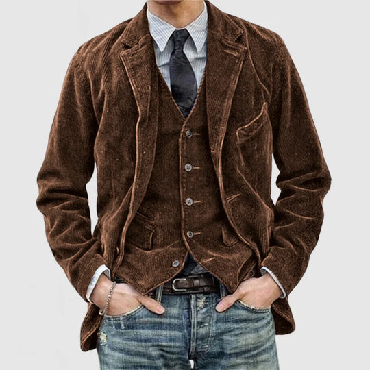 Herren Jacke Cordjacke Klassischer Stil 100% Baumwolle-4