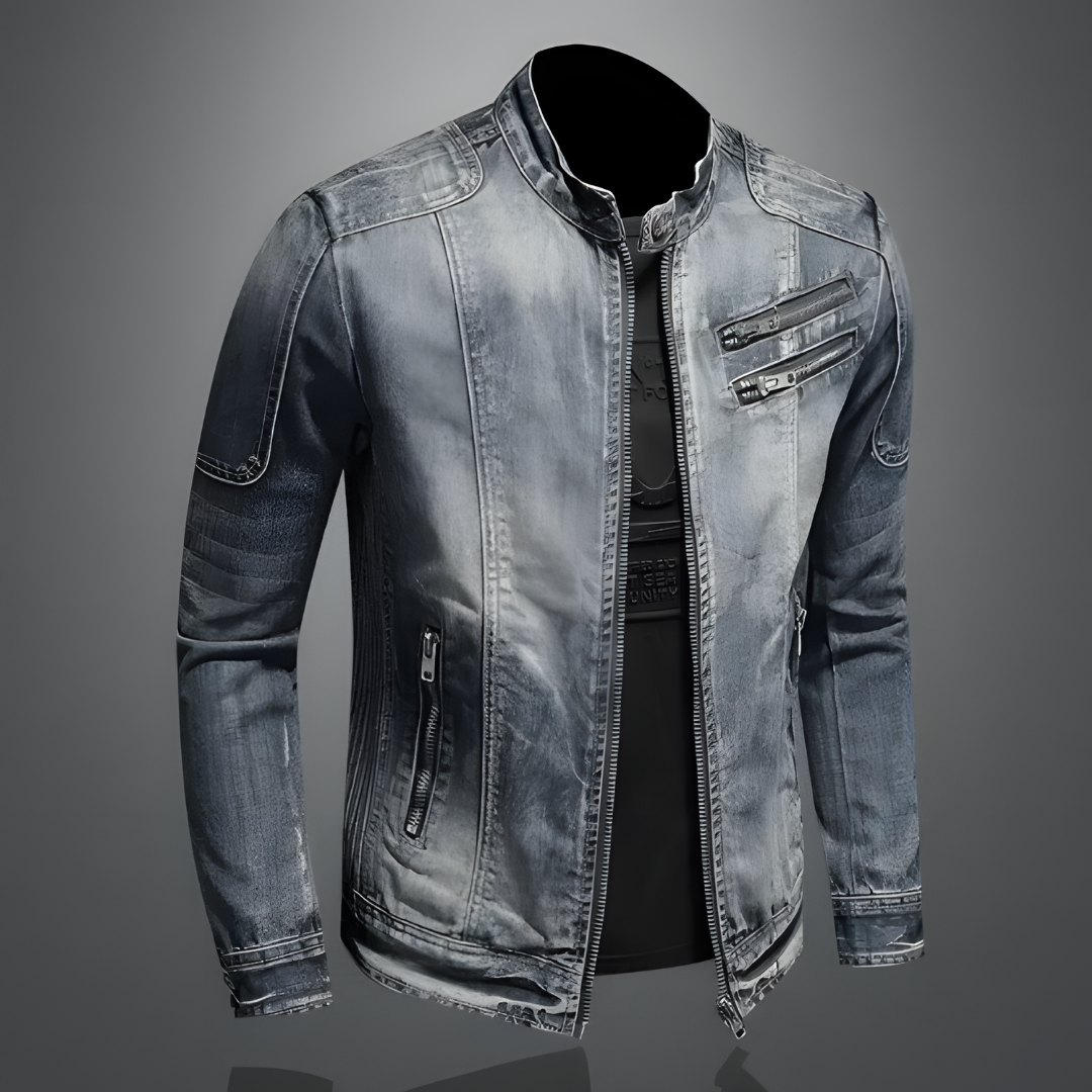Herren Jacke Retro Jeansjacke Baumwolle Polyester Vintage-Charme 1