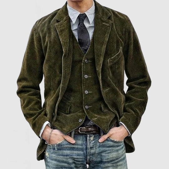 Herren Jacke Cordjacke Klassischer Stil 100% Baumwolle-2