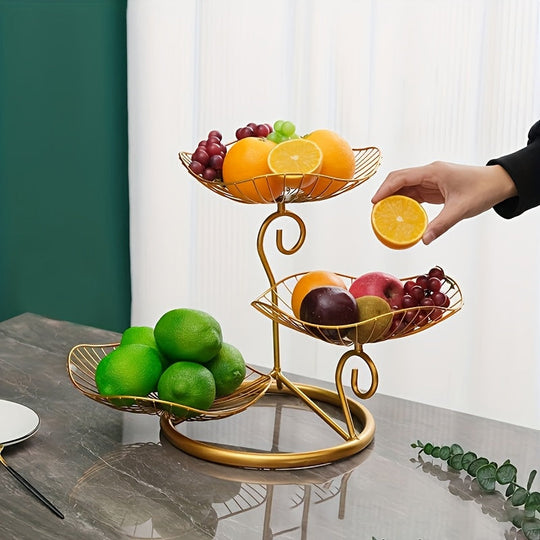 3-stöckiger Obstschalenständer für Snacks und Desserts Dekorativ 1