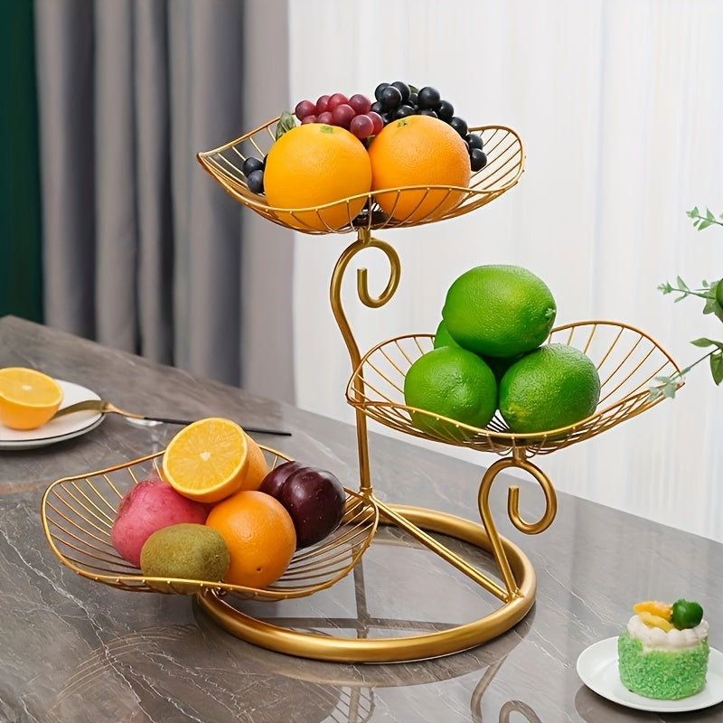 3-stöckiger Obstschalenständer für Snacks und Desserts Dekorativ 4