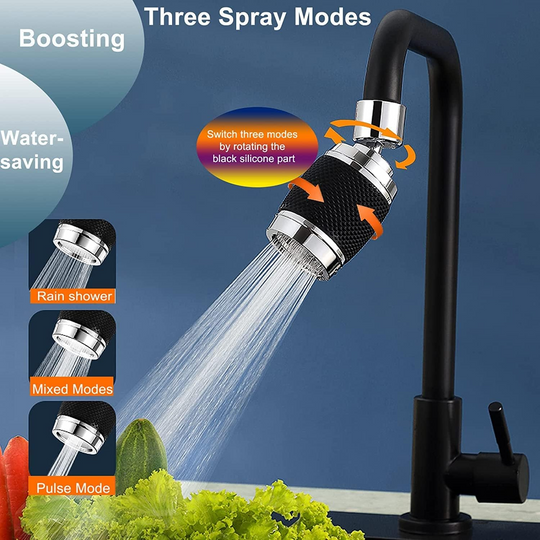 360° Schwenkbarer Wasserhahn mit Sprühkopf für die Küche 3