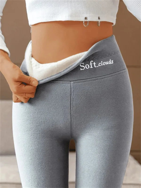 Damen Thermo Leggings Fleece Innenfutter Bequem Figurformend 5