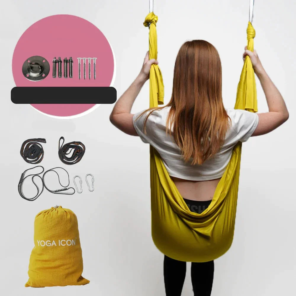 Variant image for Yoga Hängematte Blau Aerial Yoga Tuch 100% Polyester Höhenverstellbar-5