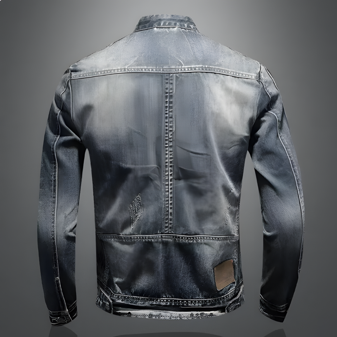 Herren Jacke Retro Jeansjacke Baumwolle Polyester Vintage-Charme 3