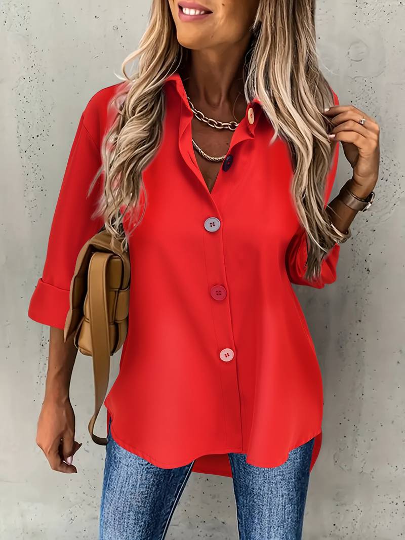 Variant image for Damen Langarmshirt Basic Baumwolle für Vielseitige Looks-5