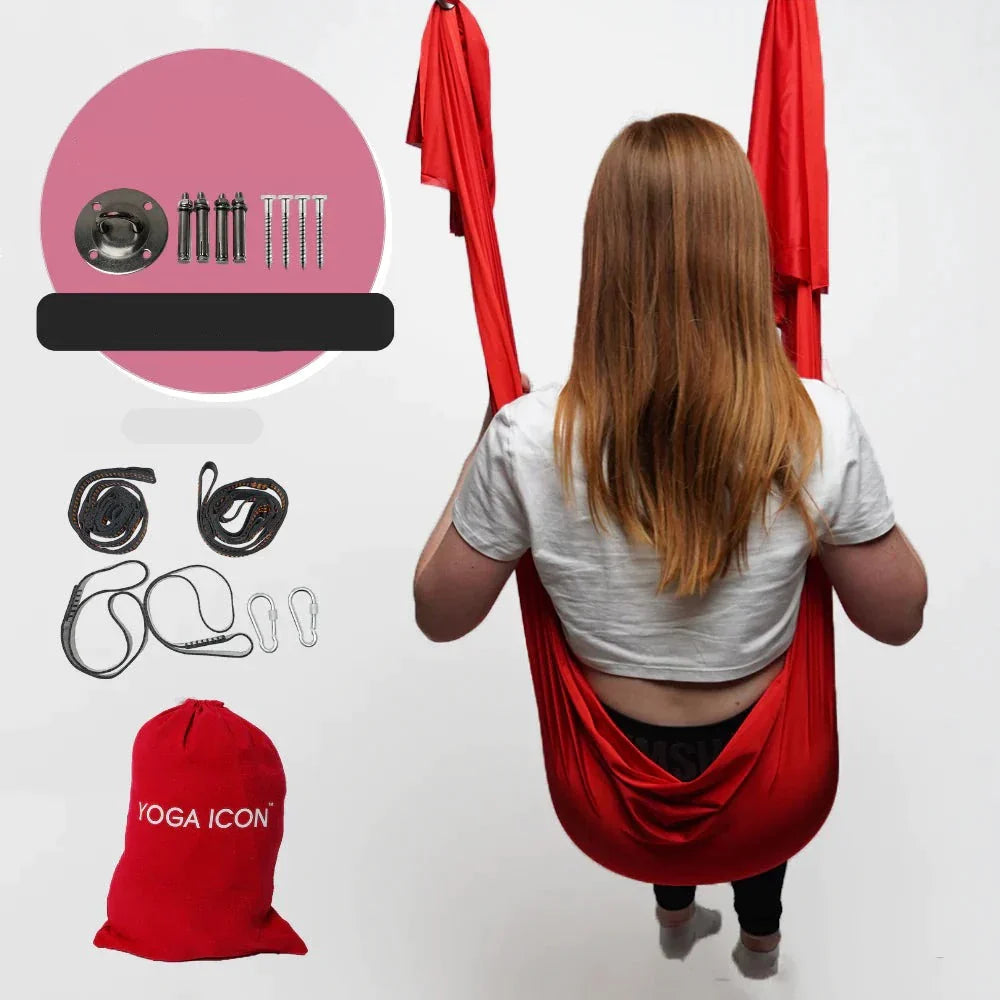 Variant image for Yoga Hängematte Blau Aerial Yoga Tuch 100% Polyester Höhenverstellbar-2