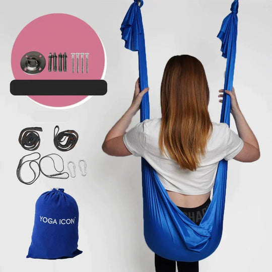 Variant image for Yoga Hängematte Blau Aerial Yoga Tuch 100% Polyester Höhenverstellbar-3