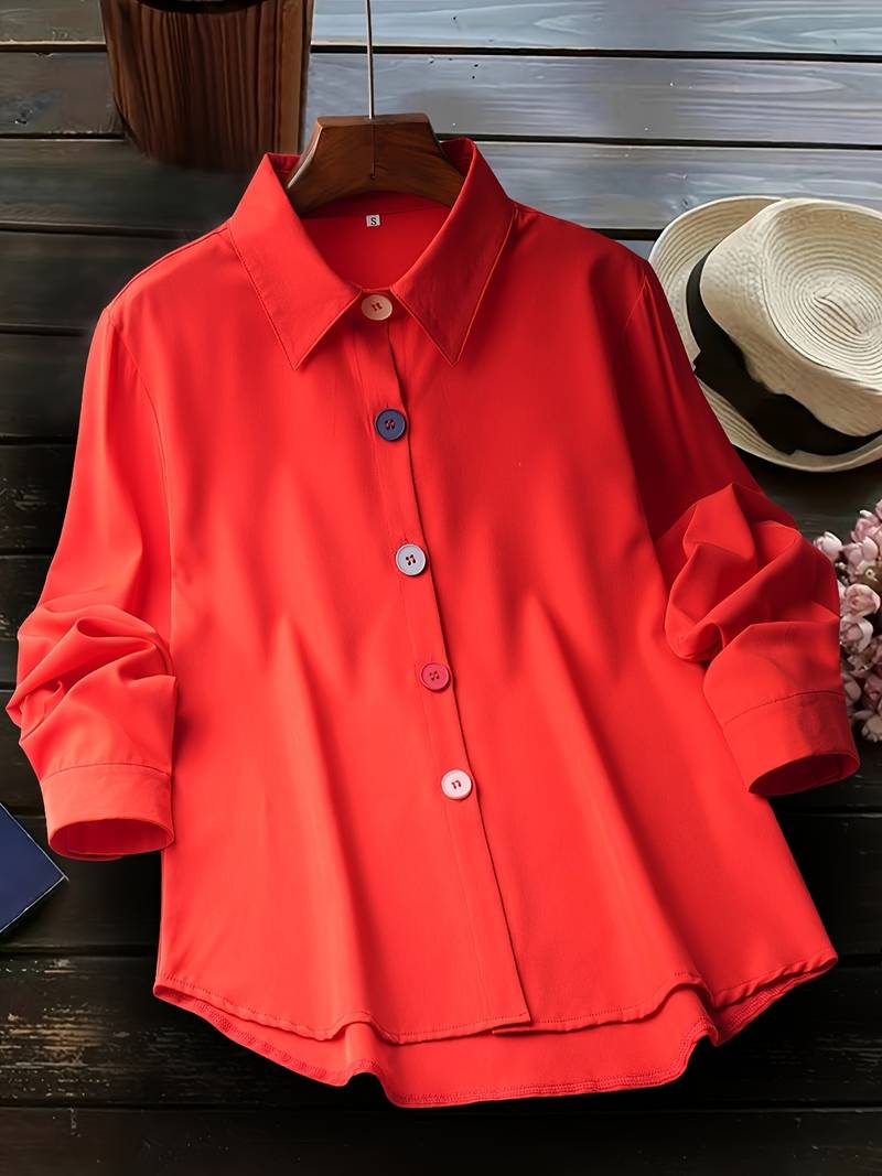 Damen Langarmshirt Basic Baumwolle für Vielseitige Looks-2
