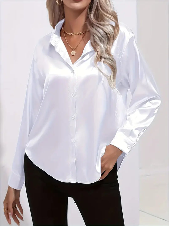 Damen Hemd Langarm Elegantes Design Baumwolle-3