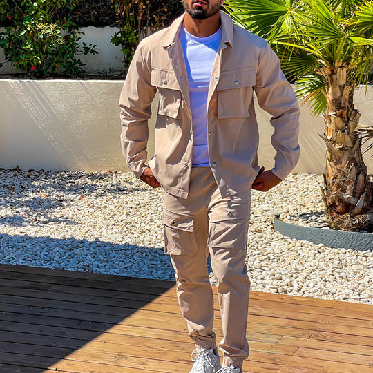 Herren Cargo Anzug Zwei Teile Funktional Polyester für Outdoor Aktivitäten 2