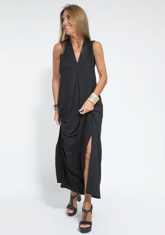Damen Langes Kleid und Weste Elegantes Design Baumwollmischung für Sommer-3