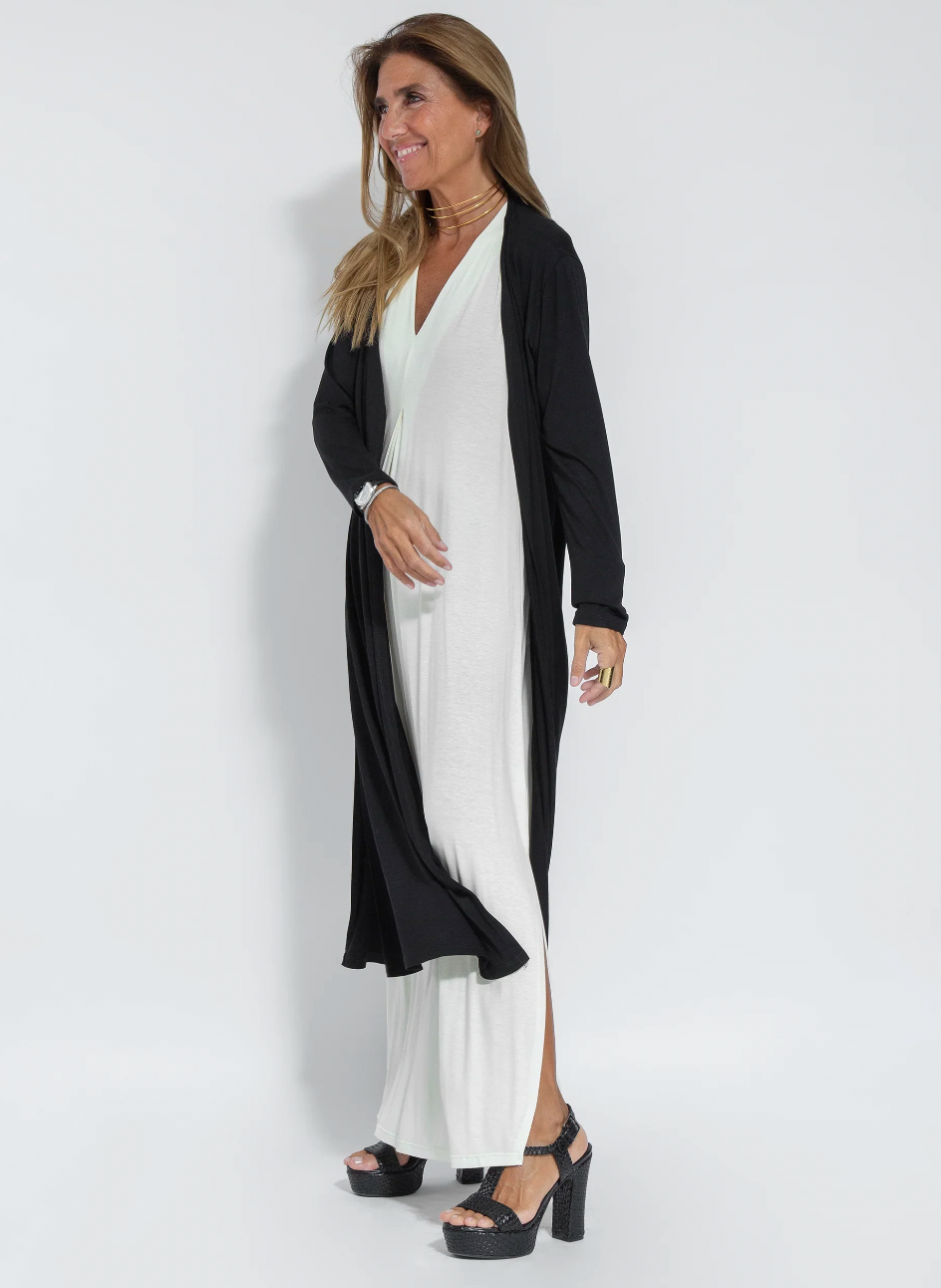 Variant image for Damen Langes Kleid und Weste Elegantes Design Baumwollmischung für Sommer-3