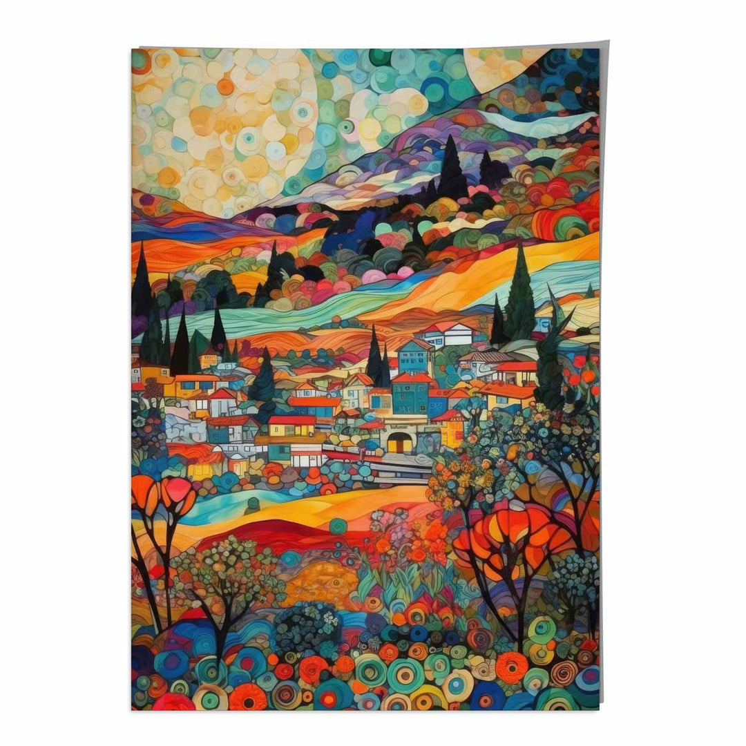 Abstrakter Kunstdruck Stadtlandschaft Mosaik Stil Moderne Kunst Bilder Kaufen 0