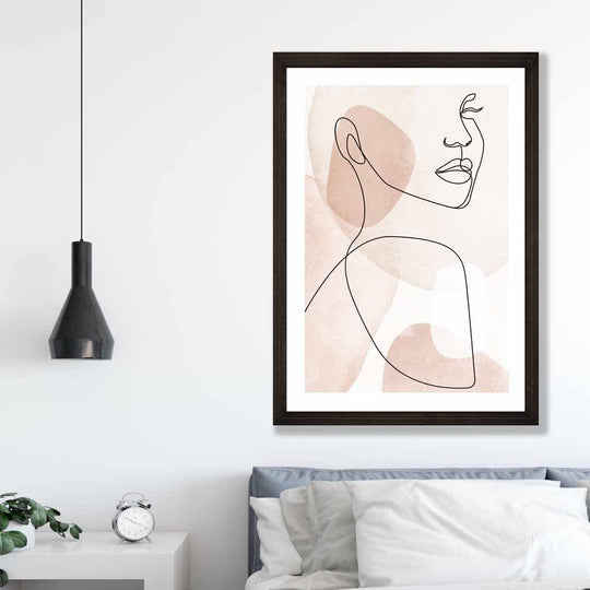 Abstraktes Kunst Poster Weibliches Gesicht Modernes Design 3