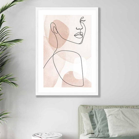 Abstraktes Kunst Poster Weibliches Gesicht Modernes Design 4