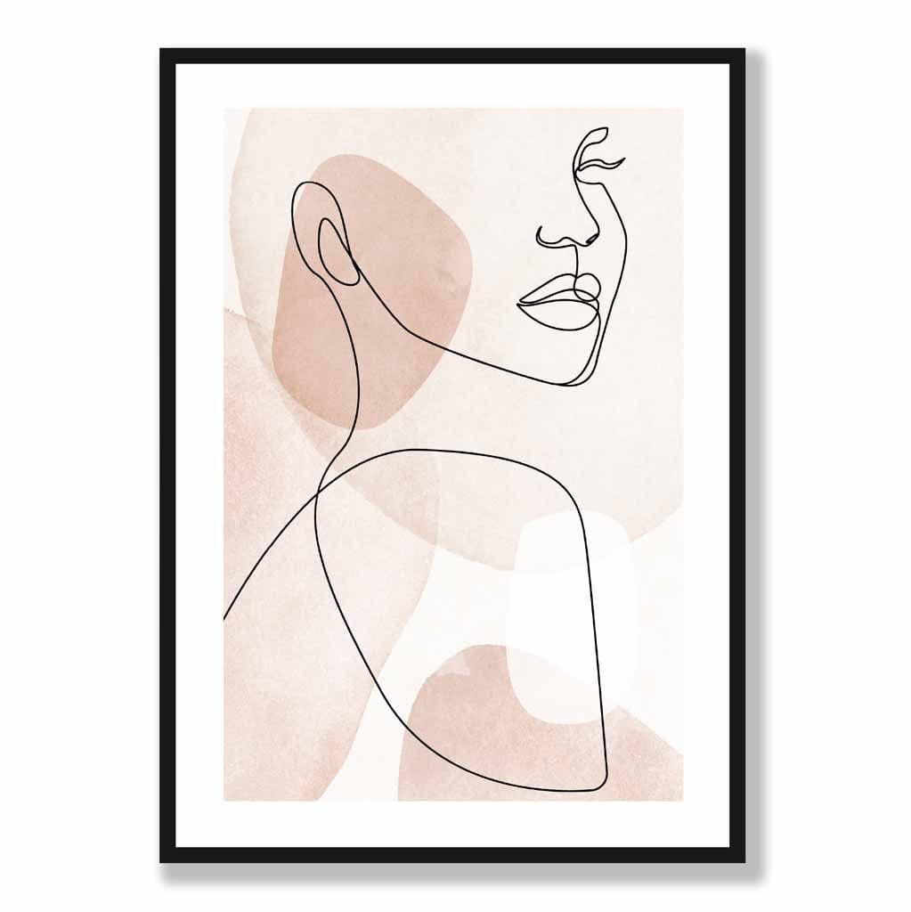 Abstraktes Kunst Poster Weibliches Gesicht Modernes Design 5