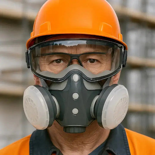 Atemschutzmaske mit integrierter Schutzbrille für Handwerksarbeiten 3