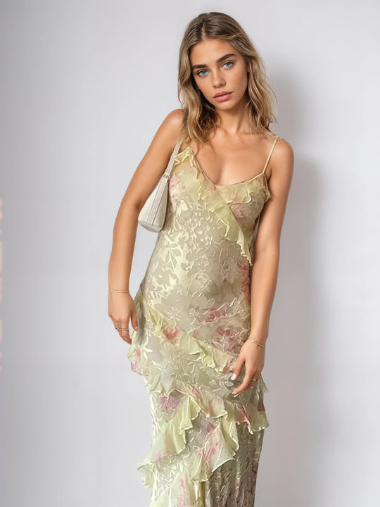Damen Kleid Pastellfarben Langes Romantisches Mesh für Sommerfeste-3