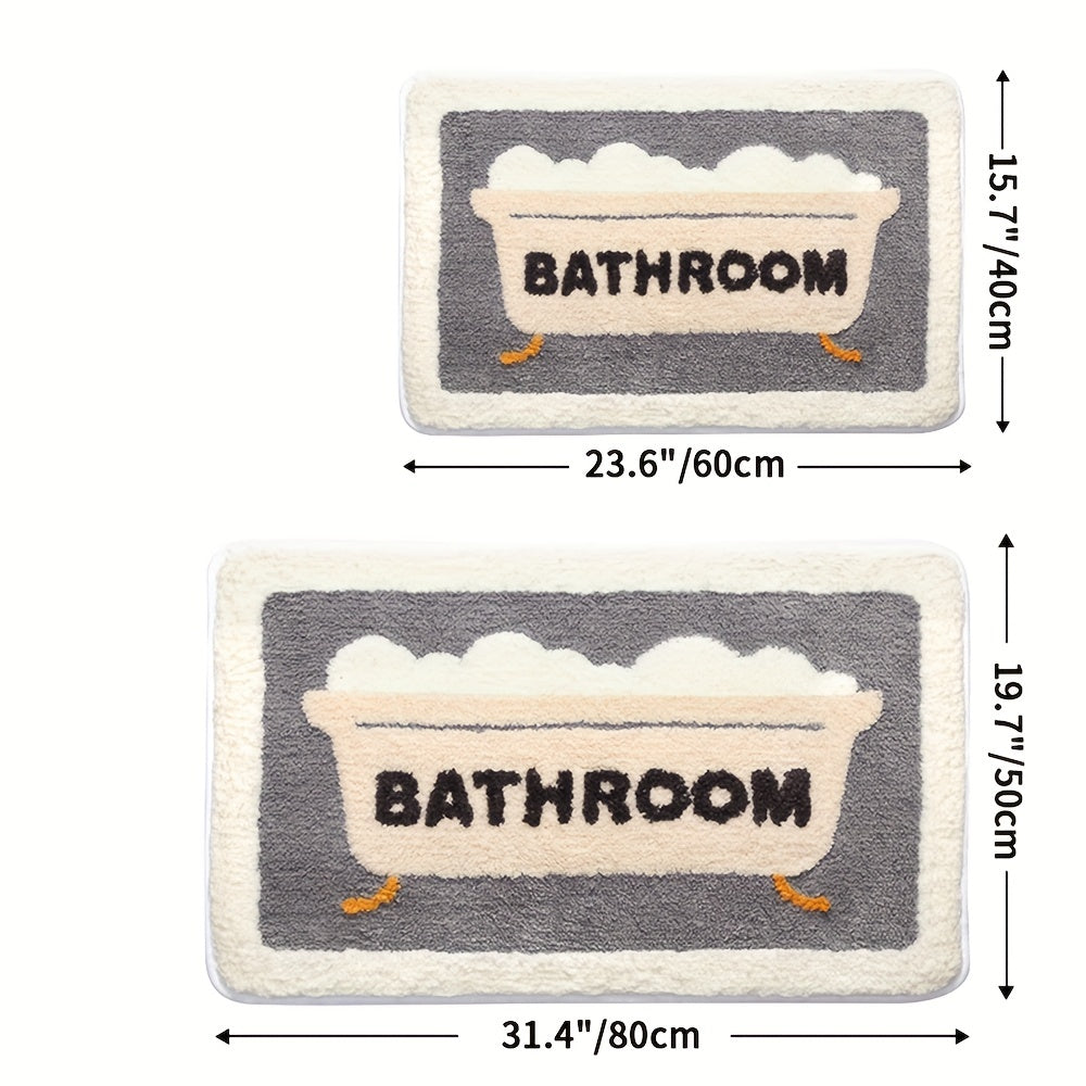 Badematte für Badezimmer und Toilette rutschfest und saugfähig 2