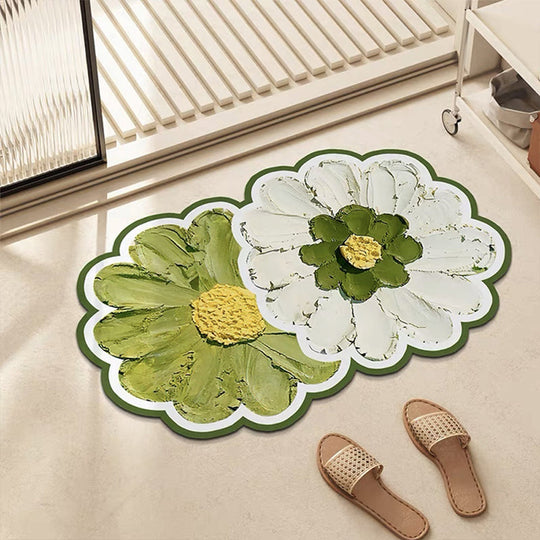 Badezimmer-Bodenmatte mit Blumenmuster 0