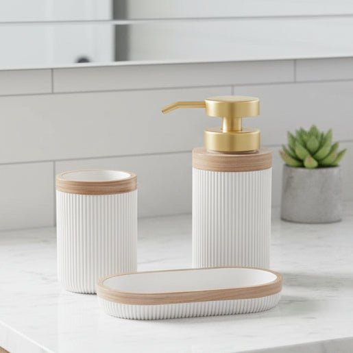 Badezimmer Set mit Seifenschale und Spender 0