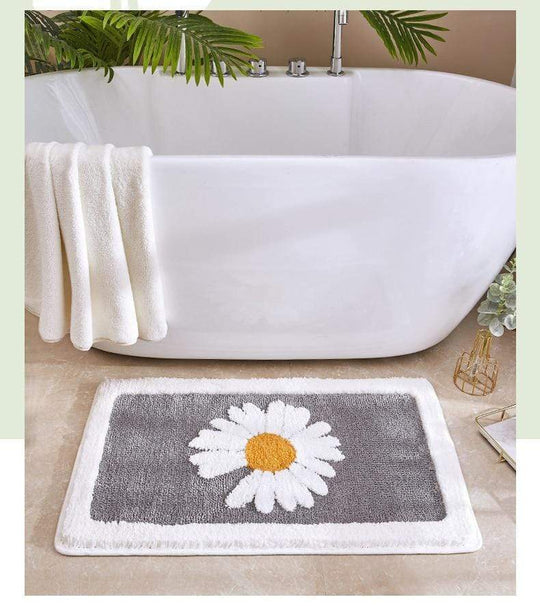 Badezimmermatte Gänseblümchen Rutschfest und Saugfähig 3