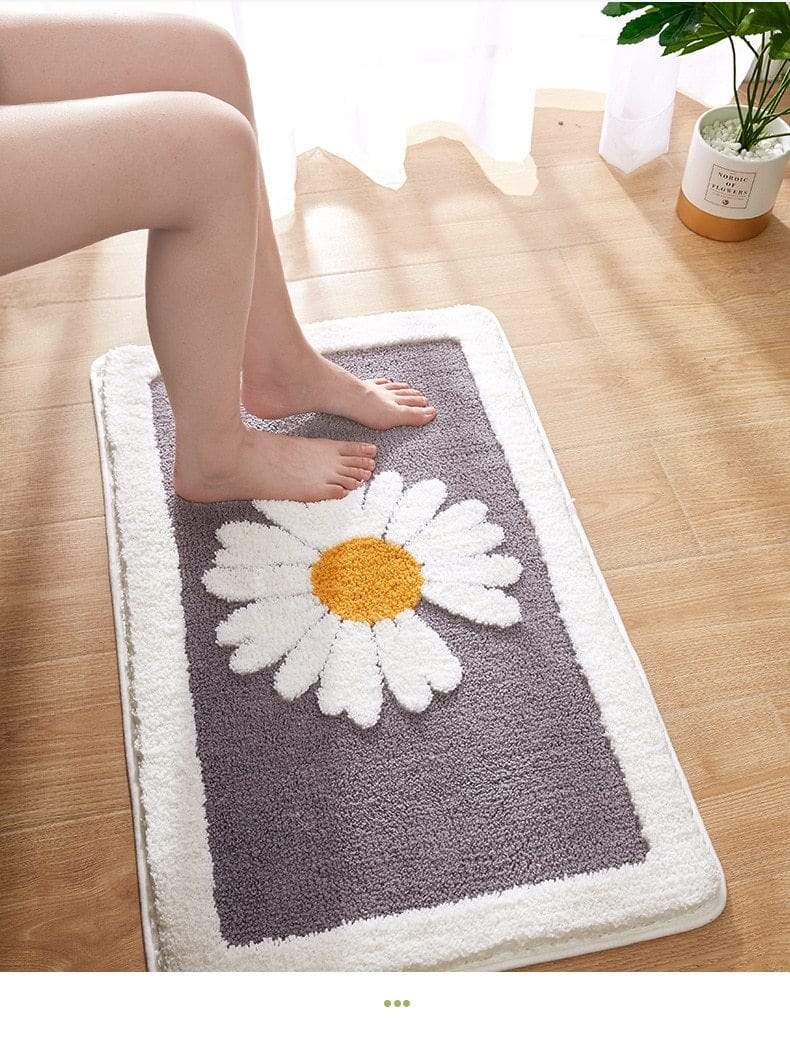 Badezimmermatte Gänseblümchen Rutschfest und Saugfähig 5