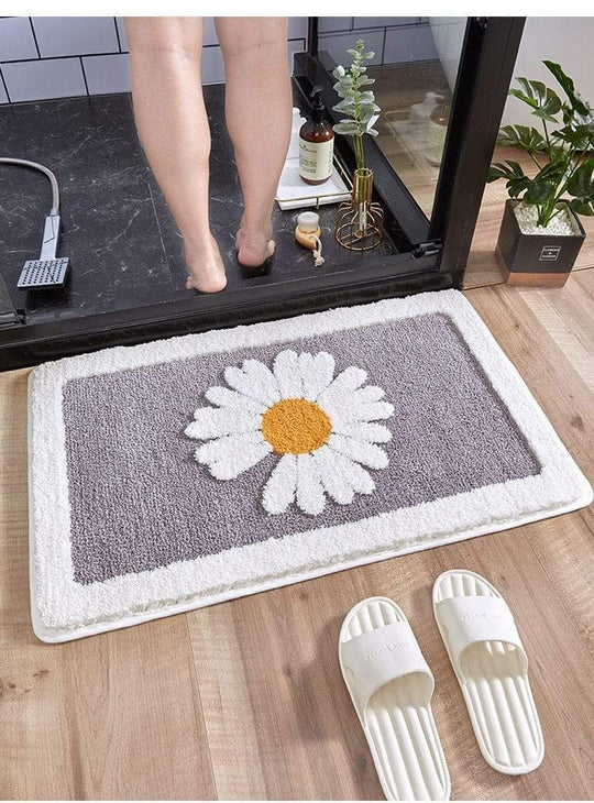 Badezimmermatte Gänseblümchen Rutschfest und Saugfähig 8