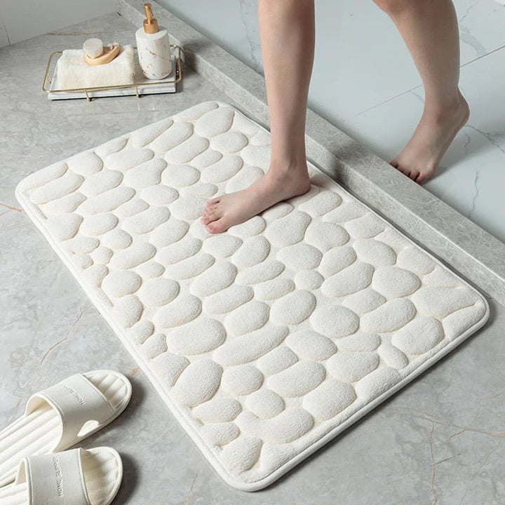 Badezimmermatte Kopfsteinpflaster-Design Rutschfest und Schnell Trocknend 1
