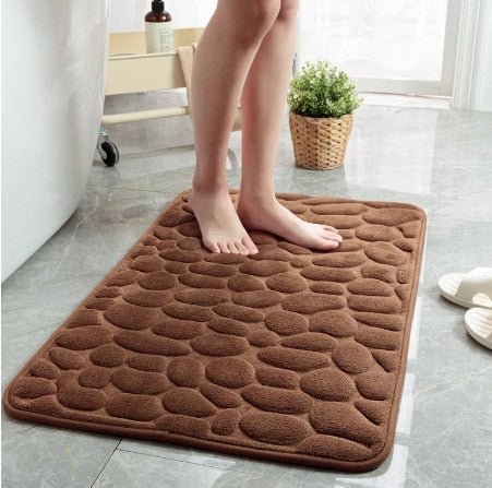 Badezimmermatte Kopfsteinpflaster-Design Rutschfest und Schnell Trocknend 8