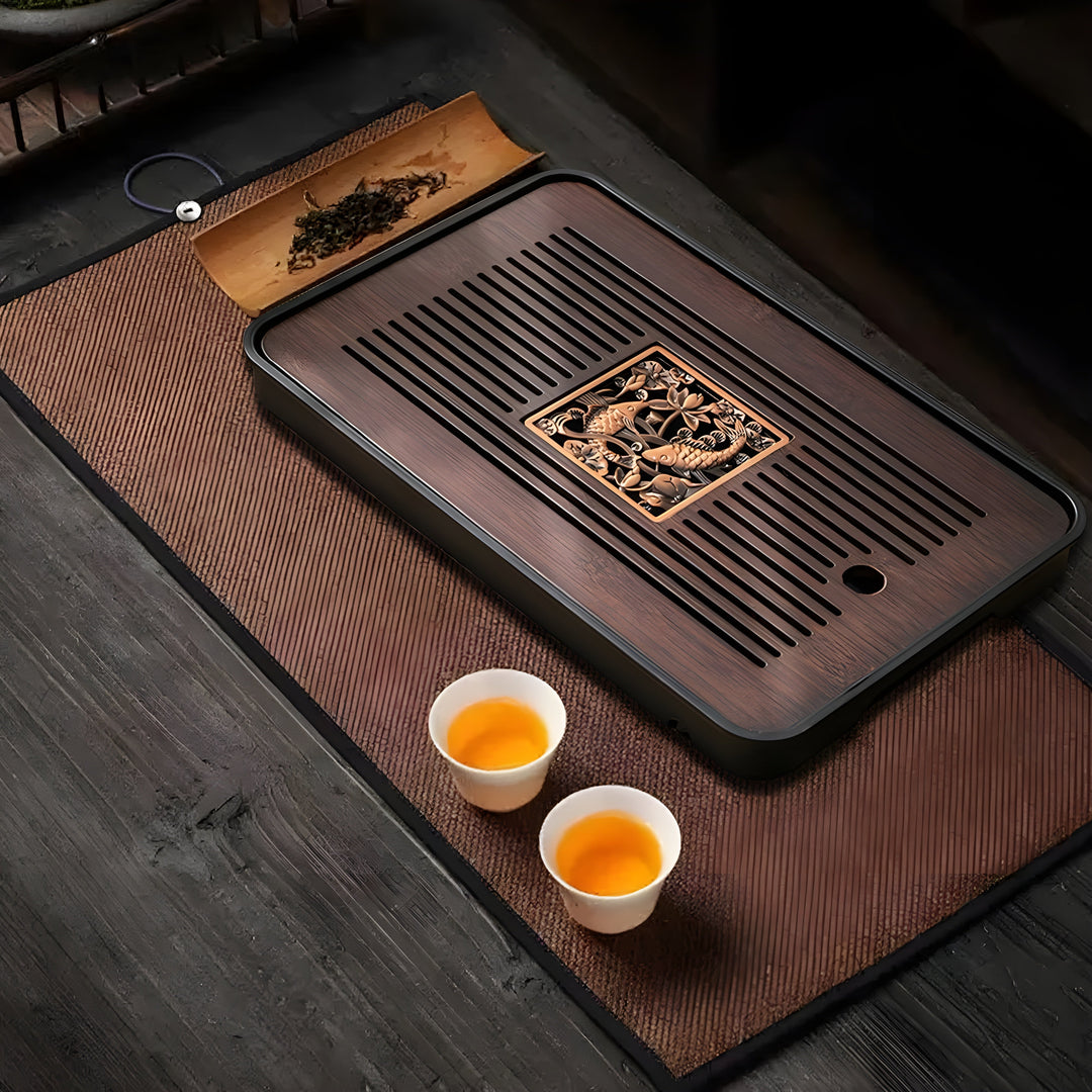 Bambus Teetablett Wasserablaufdesign für Kungfu-Teezeremonien 0