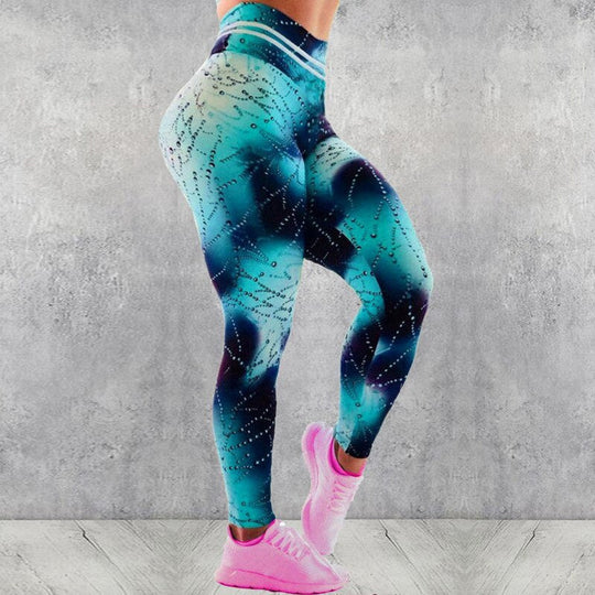 Bedruckte Leggings Mit Hoher Taille