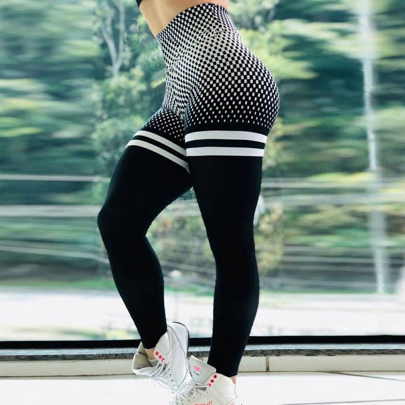Bedruckte Leggings Mit Hoher Taille