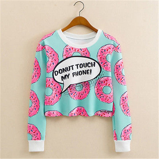 Bedrucktes Sweatshirt Mit Kragen