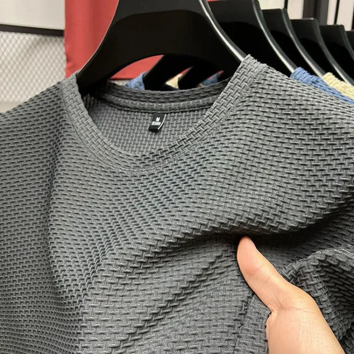 Herren T-Shirt Kurzarm Atmungsaktiv Eisseiden-Mesh-1