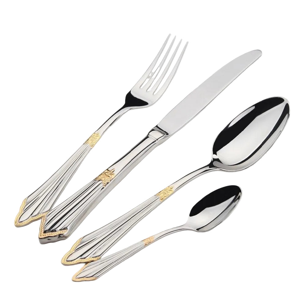 Besteckset Gold für den Tisch - Luxuriöses Design für 6 Personen 0