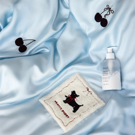 Bettwäsche-Set Damen Baumwollsatin mit Kirschstickerei 4