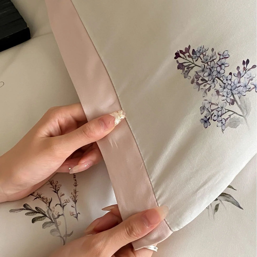 Bettwäsche-Set Damen Mikrofaser Satin-Finish Botanisches Muster 2