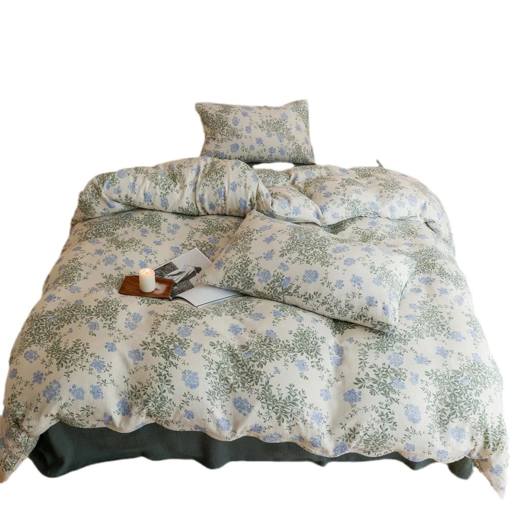 Bettwäsche-Set Damen mit floralem Muster und leichter Steppdecke 5