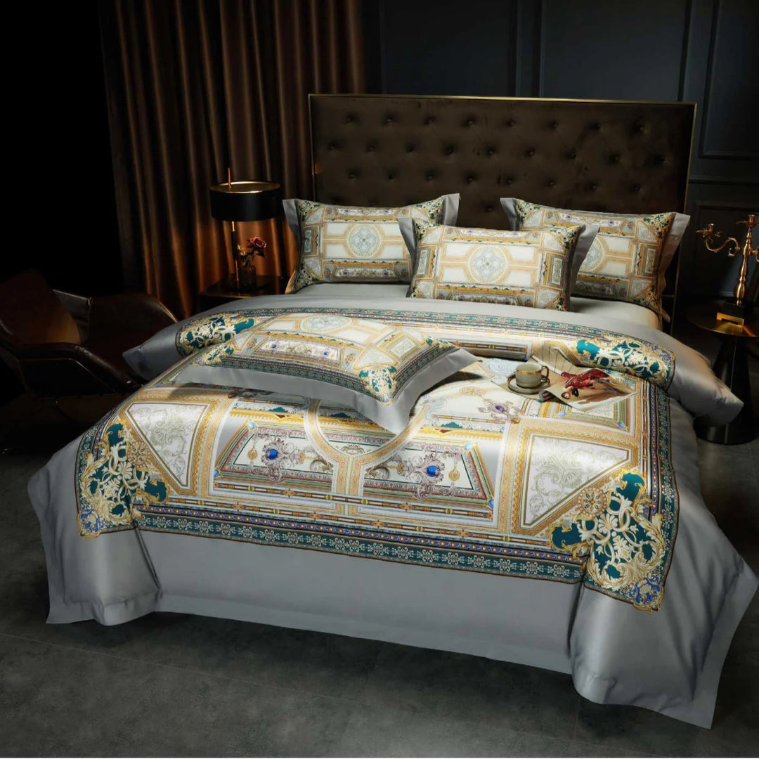 Bettwäsche-Set Paisley Jacquard 155x220 mit Bordüre und Hotelverschluss für Damen und Herren 14