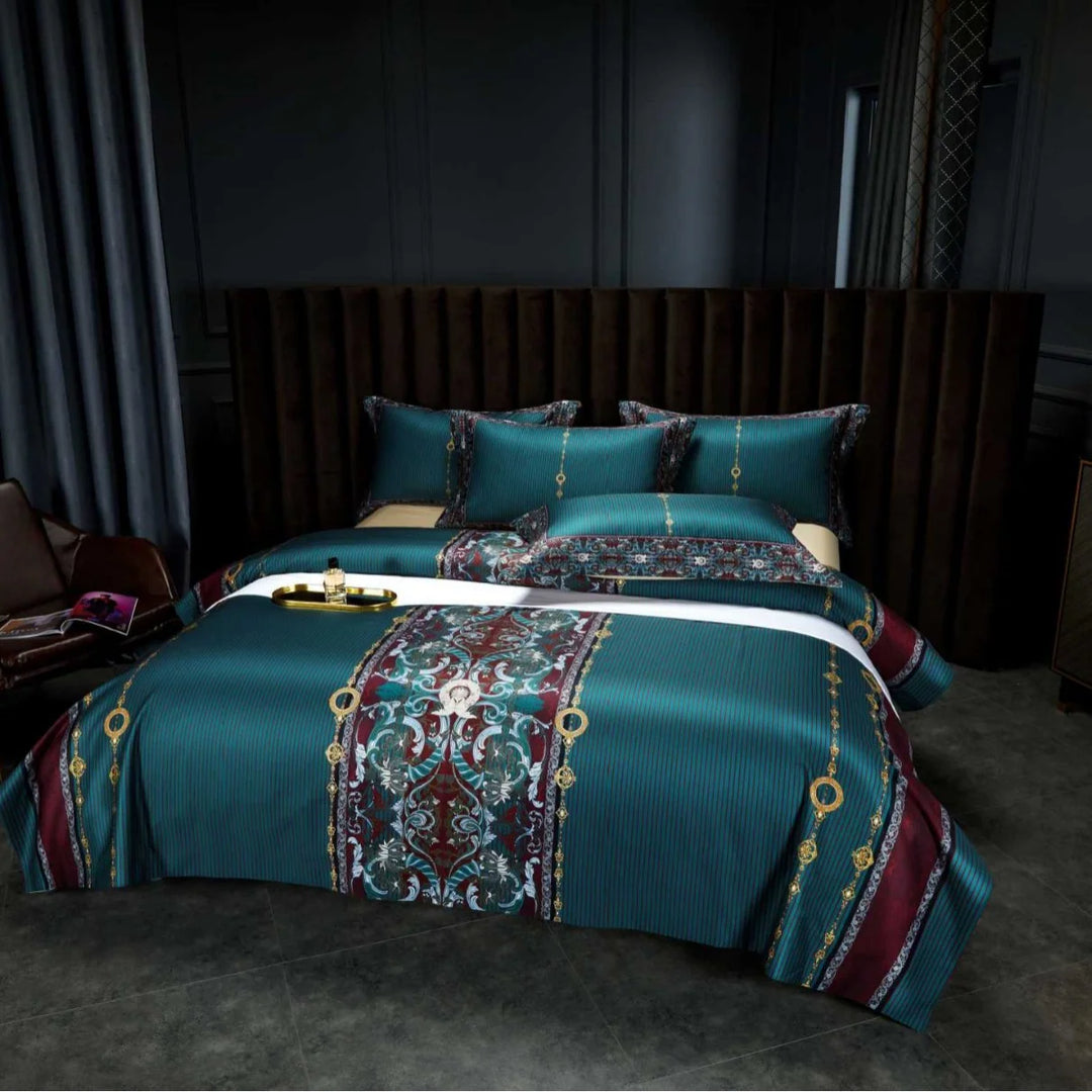 Bettwäsche-Set Paisley Jacquard 155x220 mit Bordüre und Hotelverschluss für Damen und Herren 6
