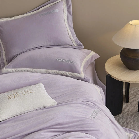 Bettwäsche-Set Samt mit Kontrastpaspelierung für Damen 4