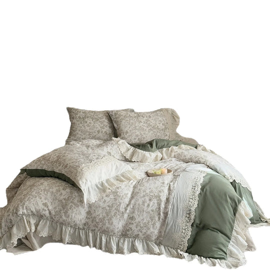 Bettwäsche-Set Vintage mit Spitzen und Rüschen für Damen 4